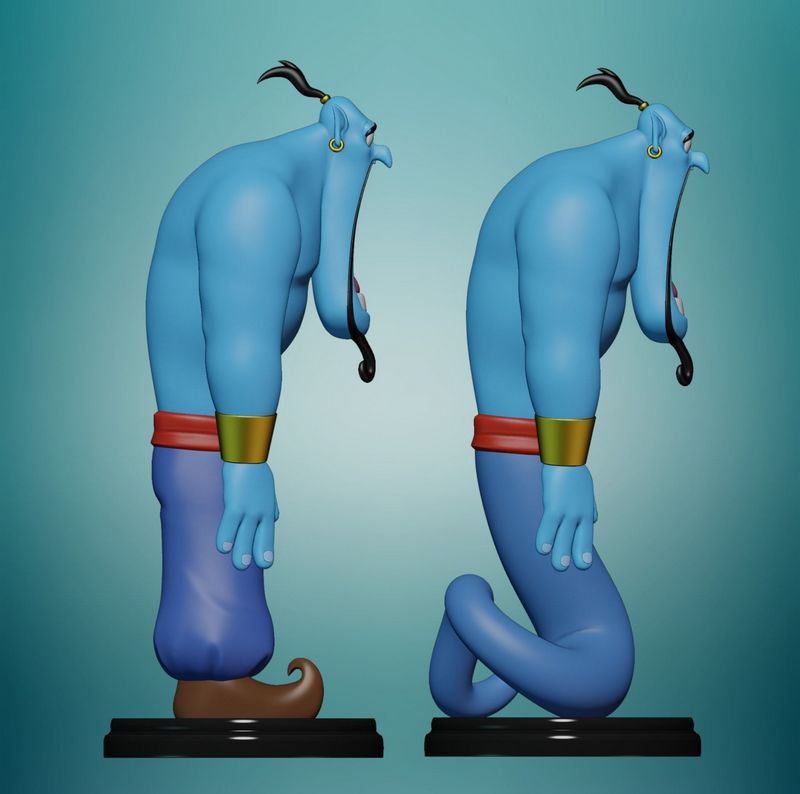 Genie - 阿拉丁 - 惊讶脸 3D打印模型|Genie – Aladdin – Surprised Face – 3D Print Model