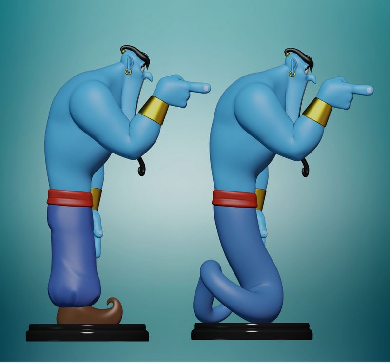 Genie - 阿拉丁 - 惊讶脸 3D打印模型|Genie – Aladdin – Surprised Face – 3D Print Model