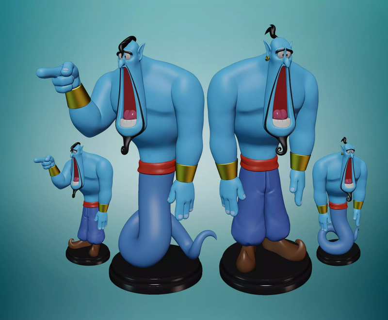 Genie - 阿拉丁 - 惊讶脸 3D打印模型|Genie – Aladdin – Surprised Face – 3D Print Model