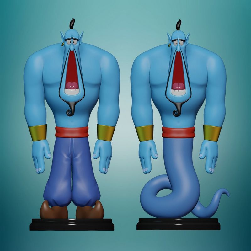 Genie - 阿拉丁 - 惊讶脸 3D打印模型|Genie – Aladdin – Surprised Face – 3D Print Model