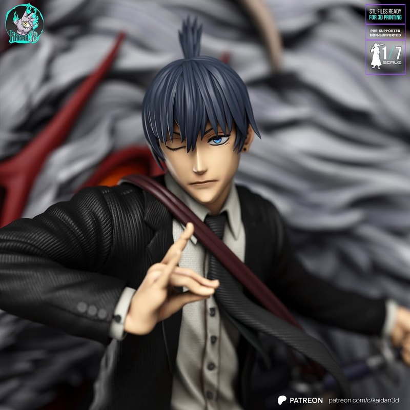 Kaidan 3D打印模型：Aki Hayakawa x The Fox Devil（ Chainsaw Man）|Kaidan – Aki Hayakawa x The Fox Devil – Chainsaw Man – 3D Print Model