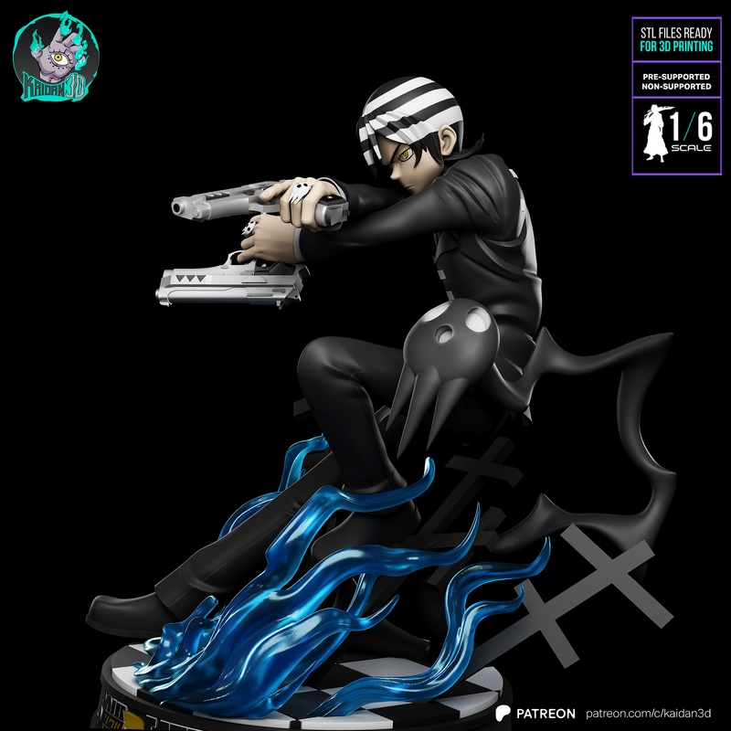 Kaidan 3D打印模型：死亡笔记·死神角色可动人偶|Kaidan – Death the Kid Soul Eater – 3D Print Model