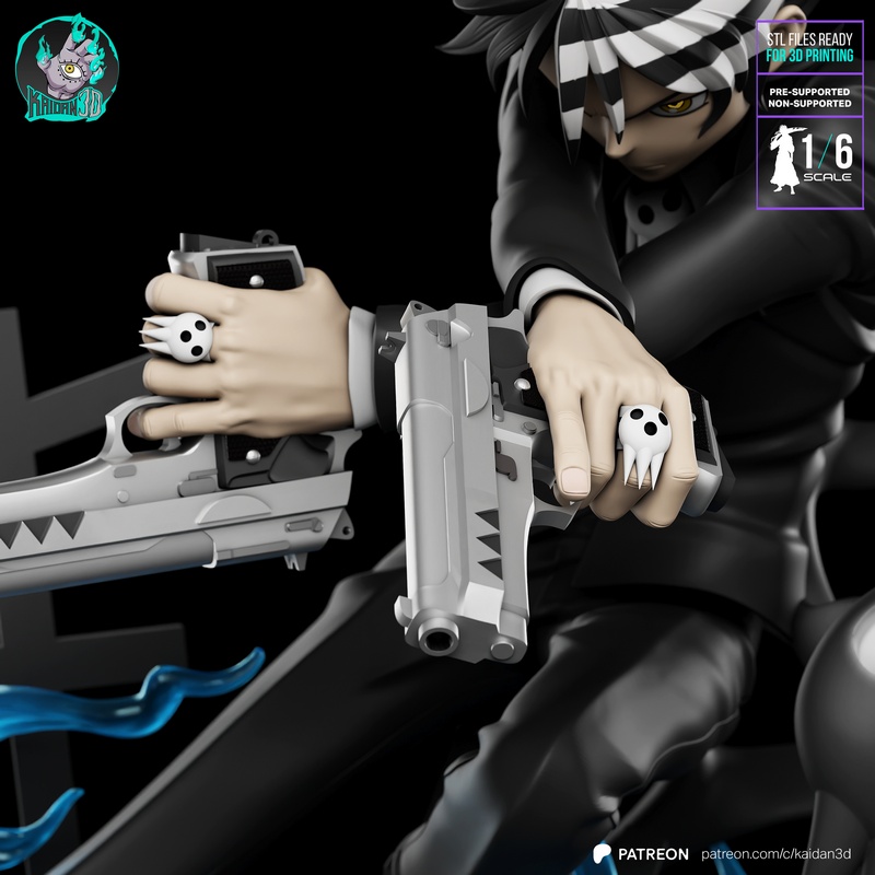 Kaidan 3D打印模型：死亡笔记·死神角色可动人偶|Kaidan – Death the Kid Soul Eater – 3D Print Model