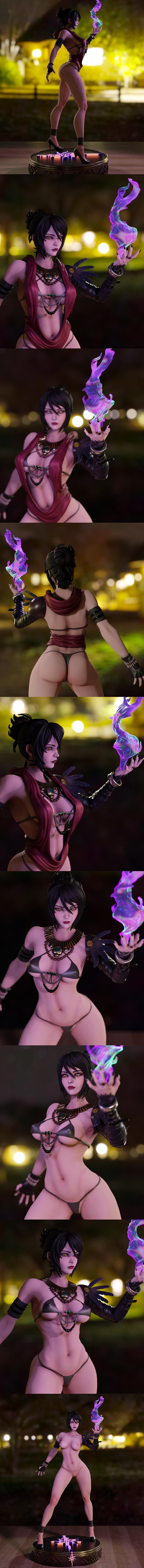 Morrigan龙之谷3D打印模型|Momoji – Morrigan – Dragon Age – 3D Print Model STL