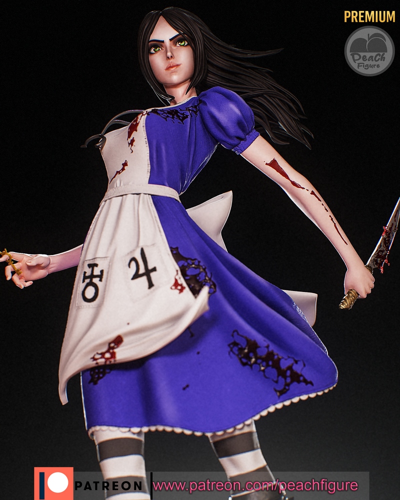 桃形身材——阿莉丝疯狂回归3D打印模型|Peach Figure – Alise Madness Returns – 3D Print Model