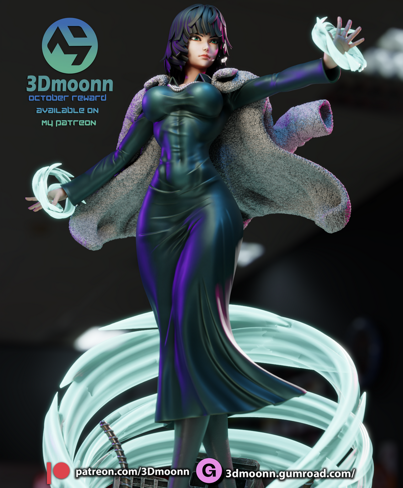 3D打印模型：一人之下 Fubuki 战斗少女|3Dmoonn – Fubuki – One-Punch Man – 3D Print Model