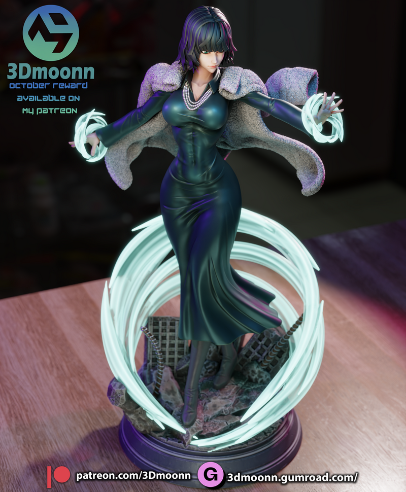3D打印模型：一人之下 Fubuki 战斗少女|3Dmoonn – Fubuki – One-Punch Man – 3D Print Model