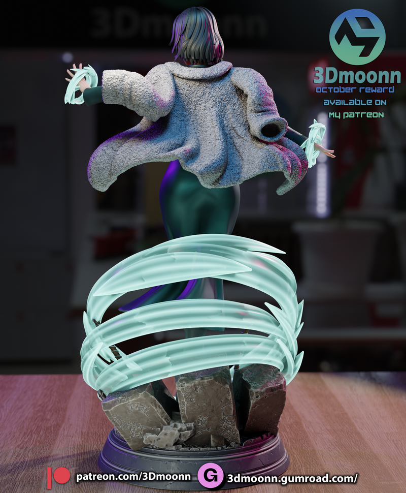 3D打印模型：一人之下 Fubuki 战斗少女|3Dmoonn – Fubuki – One-Punch Man – 3D Print Model