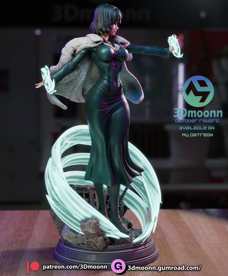 3D打印模型：一人之下 Fubuki 战斗少女|3Dmoonn – Fubuki – One-Punch Man – 3D Print Model