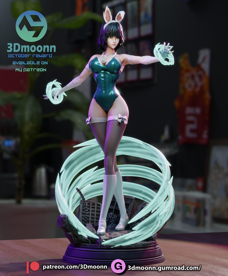 3D打印模型：一人之下 Fubuki 战斗少女|3Dmoonn – Fubuki – One-Punch Man – 3D Print Model