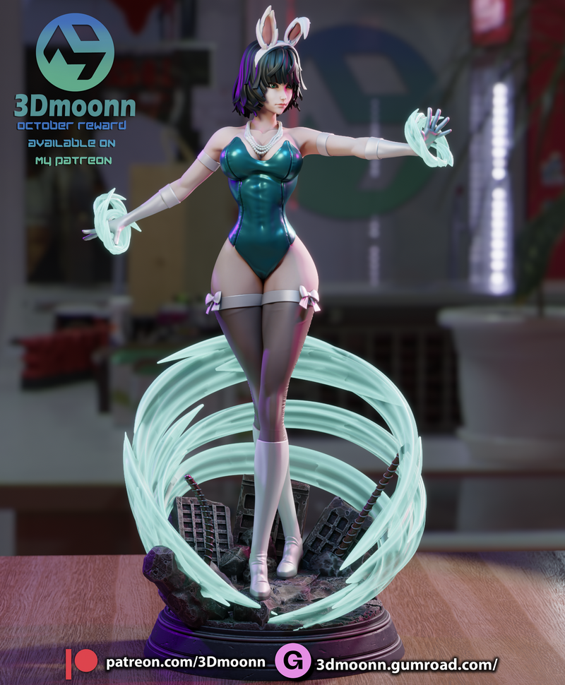 3D打印模型：一人之下 Fubuki 战斗少女|3Dmoonn – Fubuki – One-Punch Man – 3D Print Model