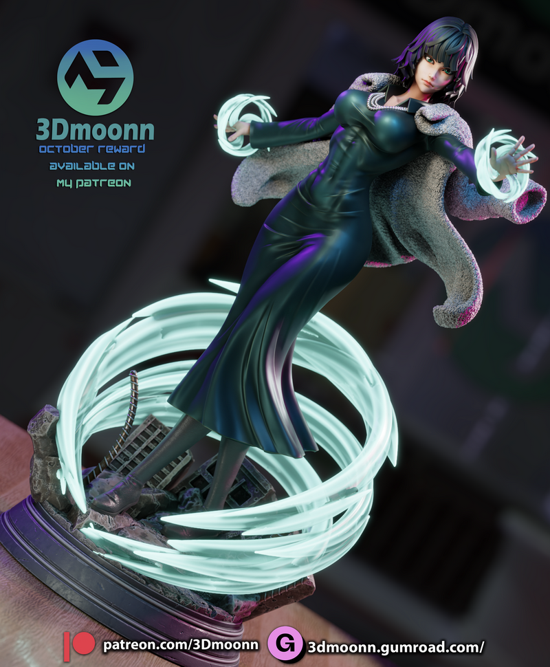 3D打印模型：一人之下 Fubuki 战斗少女|3Dmoonn – Fubuki – One-Punch Man – 3D Print Model