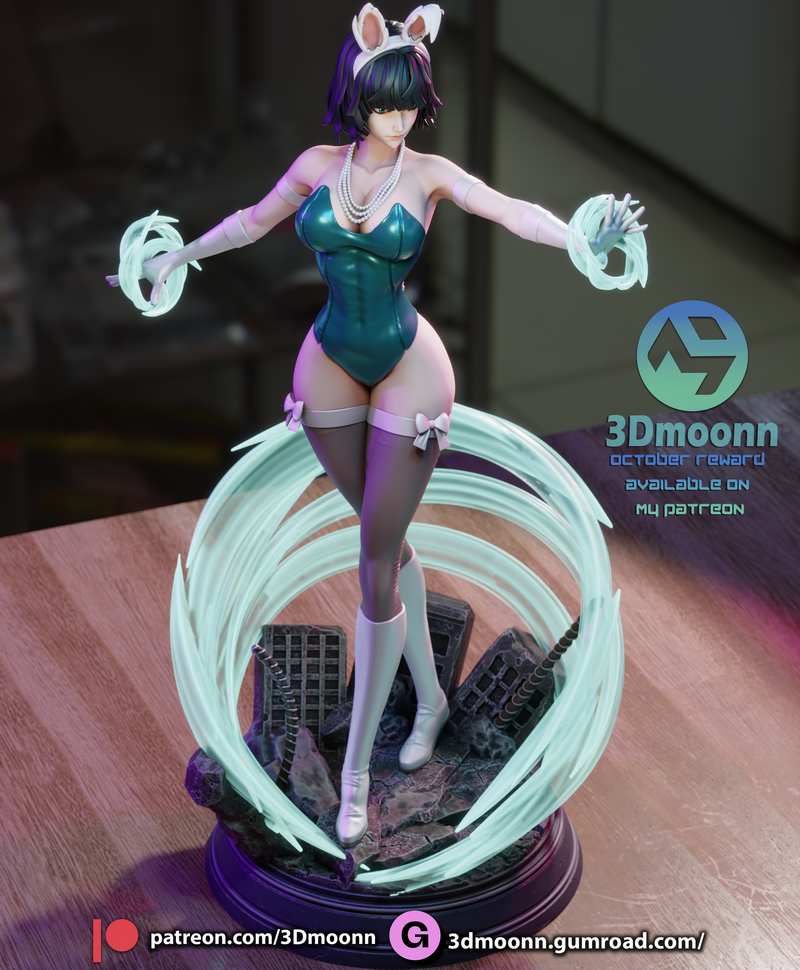 3D打印模型：一人之下 Fubuki 战斗少女|3Dmoonn – Fubuki – One-Punch Man – 3D Print Model
