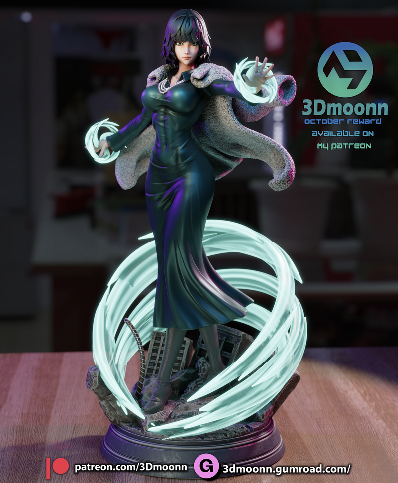 3D打印模型：一人之下 Fubuki 战斗少女|3Dmoonn – Fubuki – One-Punch Man – 3D Print Model