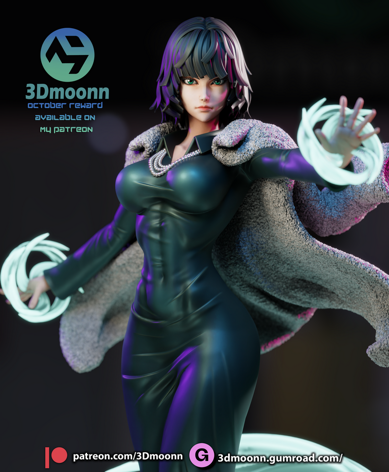 3D打印模型：一人之下 Fubuki 战斗少女|3Dmoonn – Fubuki – One-Punch Man – 3D Print Model