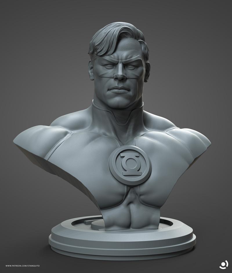 Stayln Quitto – Green Lantern Bust – 3D Print Model STL
