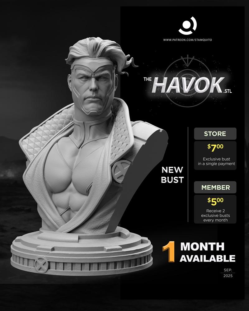 Stayln Quitto – Havok Bust – 3D Print Model STL