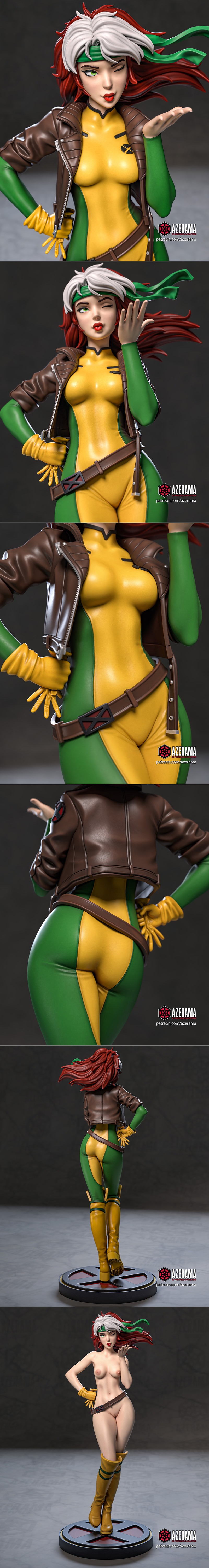 Azerama 3D打印模型：漫威 Rogue角色模型|Azerama – Marvel – Rogue – 3D Print Model STL