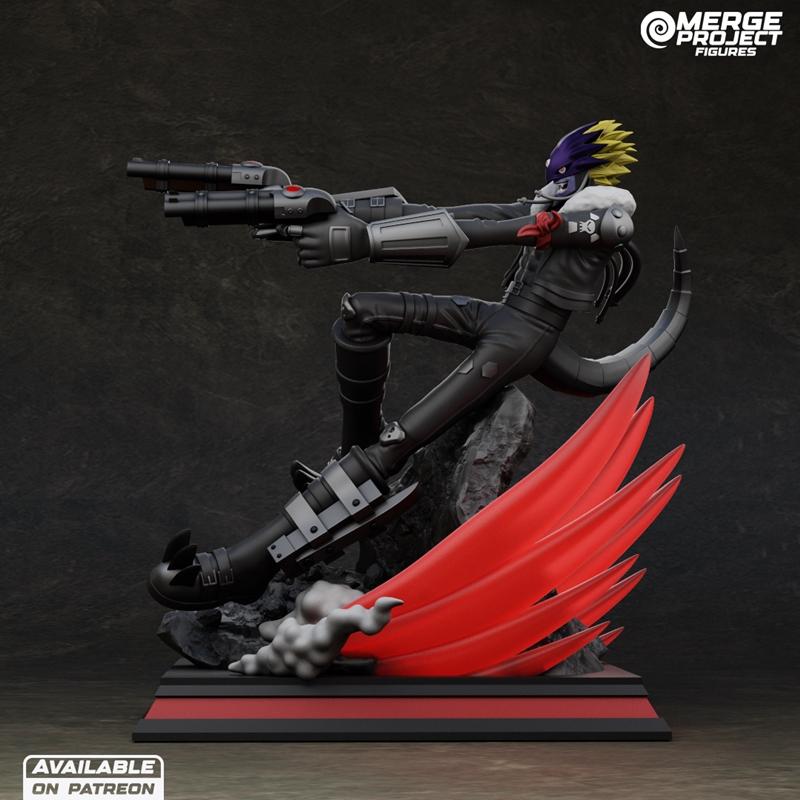 融合项目模型 - 消灭者 - 贝尔泽蒙 3D打印雕塑|Merge Project Figures – Digimon – Beelzemon – 3D Print Model STL