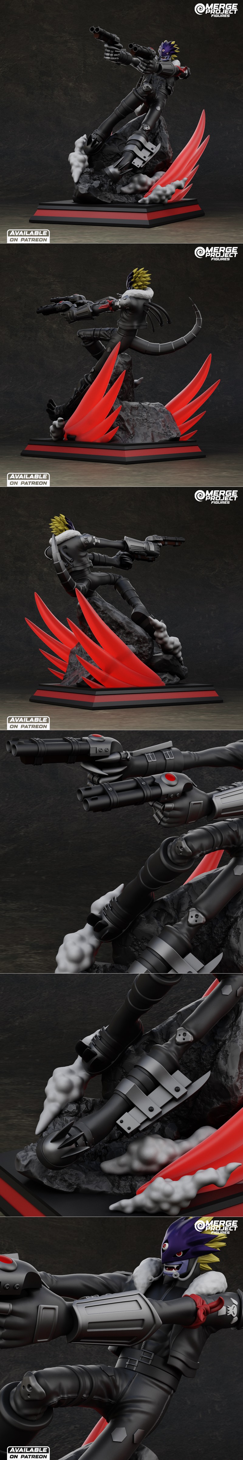 融合项目模型 - 消灭者 - 贝尔泽蒙 3D打印雕塑|Merge Project Figures – Digimon – Beelzemon – 3D Print Model STL