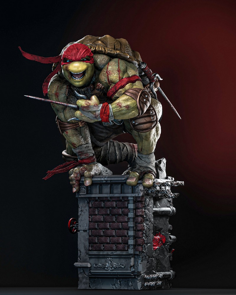 ZEZ工作室 乐高忍者 Raphael 3D打印模型|ZEZ Studios – Raphael TMNT + Bust – 3D Print Model
