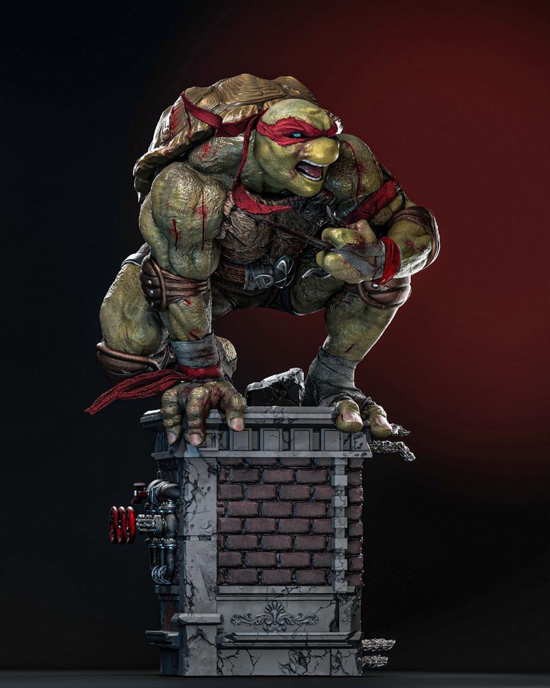 ZEZ工作室 乐高忍者 Raphael 3D打印模型|ZEZ Studios – Raphael TMNT + Bust – 3D Print Model