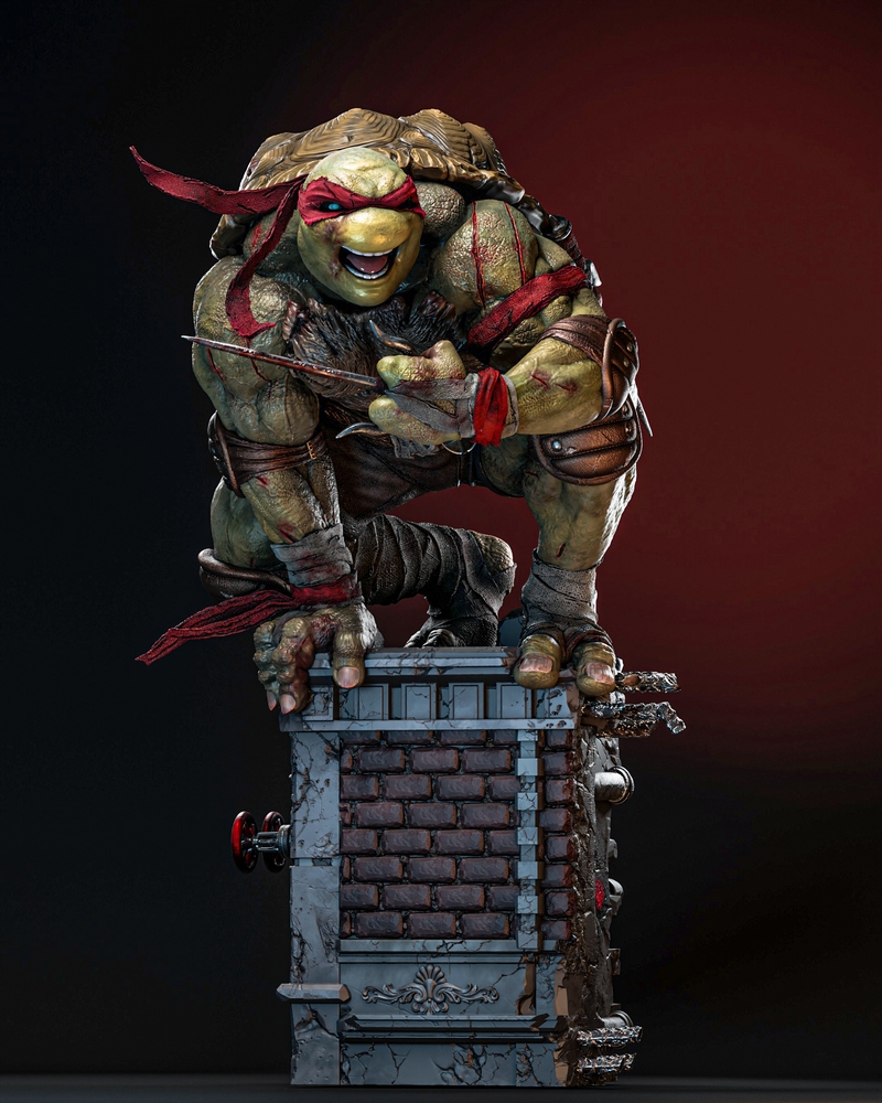 ZEZ工作室 乐高忍者 Raphael 3D打印模型|ZEZ Studios – Raphael TMNT + Bust – 3D Print Model