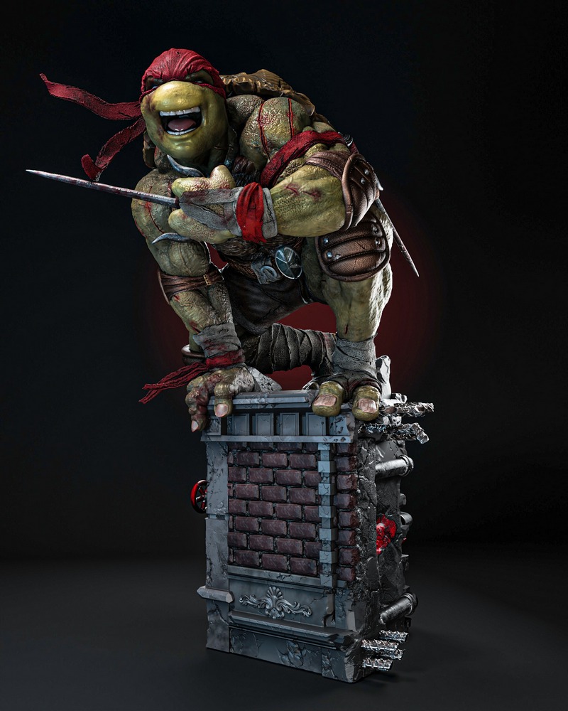 ZEZ工作室 乐高忍者 Raphael 3D打印模型|ZEZ Studios – Raphael TMNT + Bust – 3D Print Model