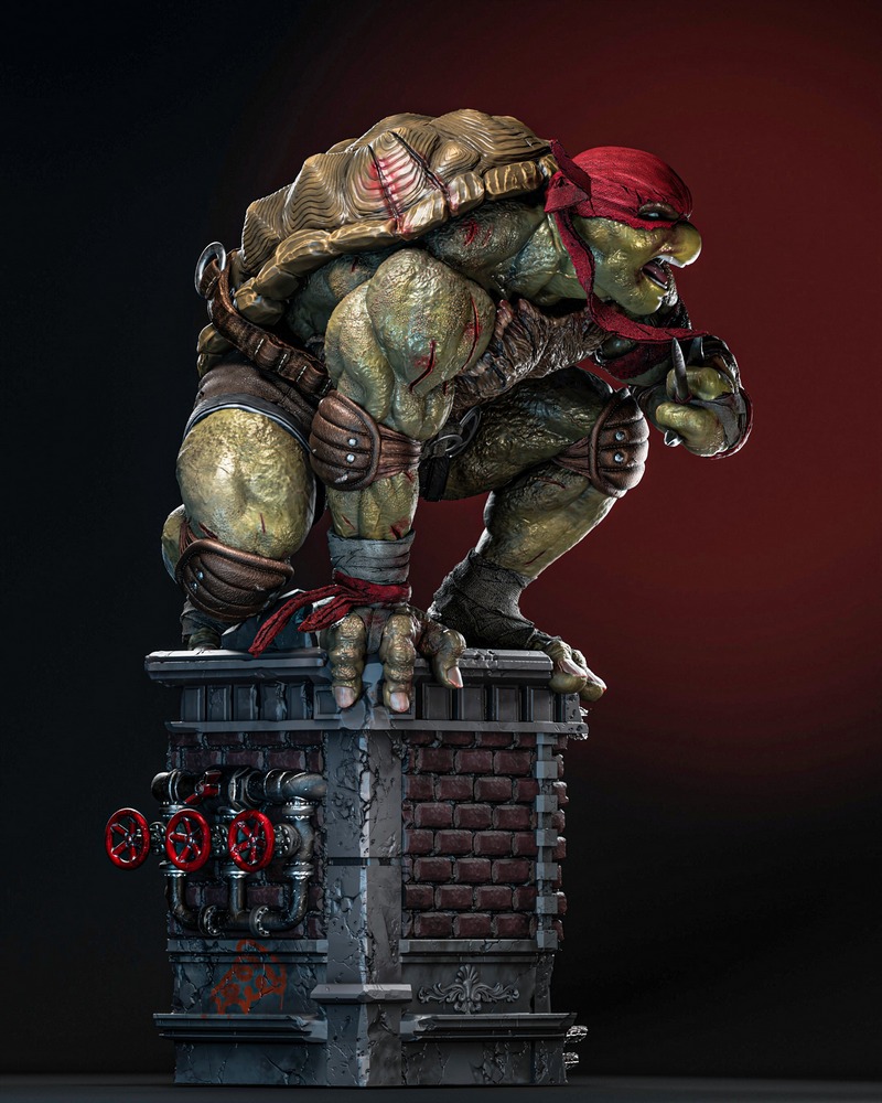 ZEZ工作室 乐高忍者 Raphael 3D打印模型|ZEZ Studios – Raphael TMNT + Bust – 3D Print Model