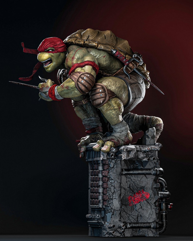 ZEZ工作室 乐高忍者 Raphael 3D打印模型|ZEZ Studios – Raphael TMNT + Bust – 3D Print Model