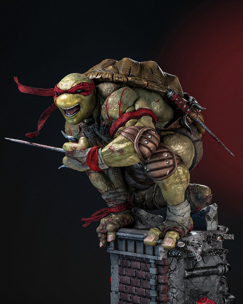 ZEZ工作室 乐高忍者 Raphael 3D打印模型|ZEZ Studios – Raphael TMNT + Bust – 3D Print Model