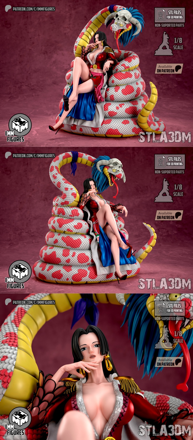 IMM数据 - 乔纳森·霍克 - 3D打印模型STL|IMM Figures – Boa Hancock – 3D Print Model STL