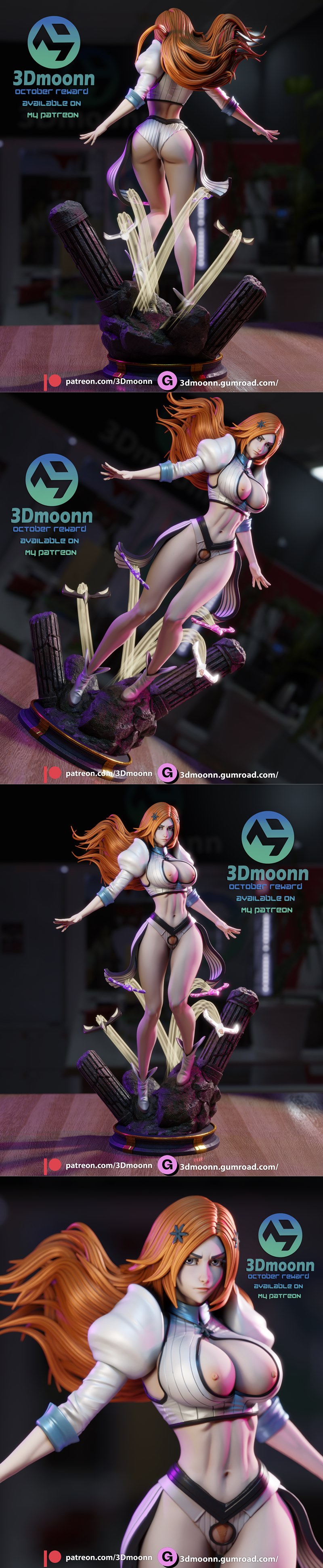 3D打印模型：Bleach 奥里希梅|3Dmoonn – Bleach – Orihime – 3D Print Model STL