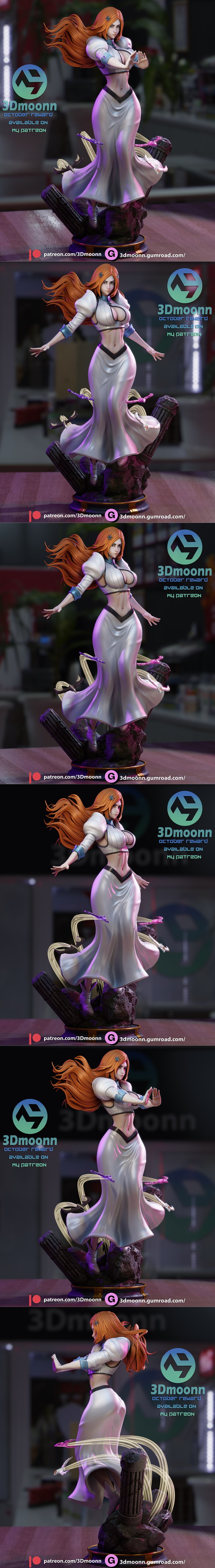 3D打印模型：Bleach 奥里希梅|3Dmoonn – Bleach – Orihime – 3D Print Model STL