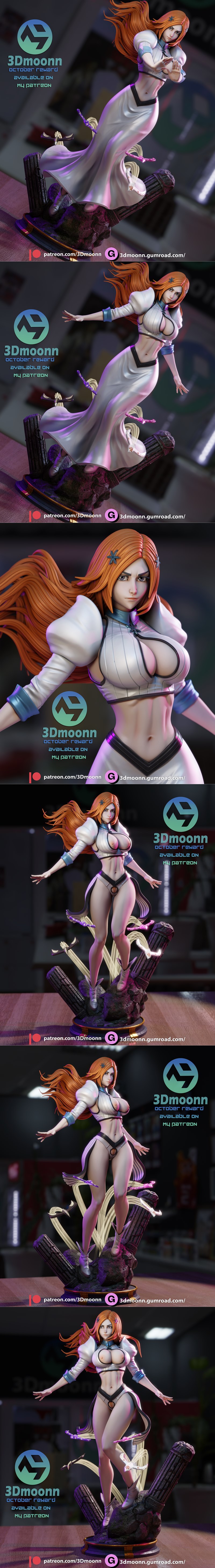 3D打印模型：Bleach 奥里希梅|3Dmoonn – Bleach – Orihime – 3D Print Model STL