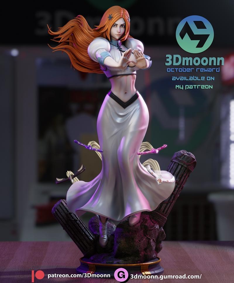3D打印模型：Bleach 奥里希梅|3Dmoonn – Bleach – Orihime – 3D Print Model STL
