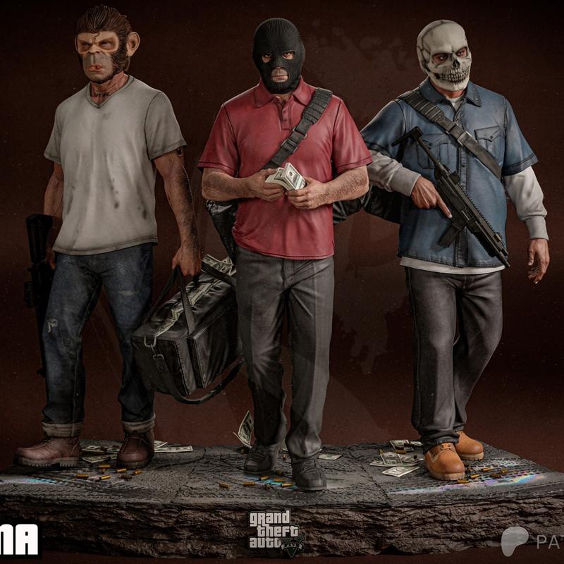 VS3D - 玩家角色模型 - 《GTA V》场景微缩3D打印模型|VS3D – GTA V – Diorama – 3D Print Model STL