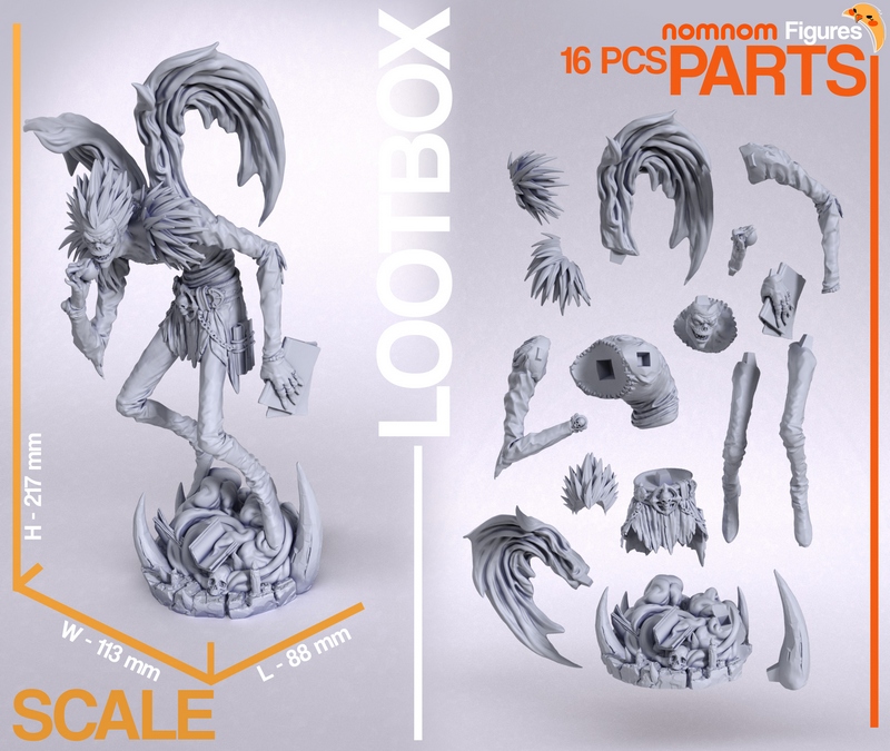 瑞克乌克 Death Note 3D打印模型|NomNom Figures – Ryuk – Death Note – 3D Print Model