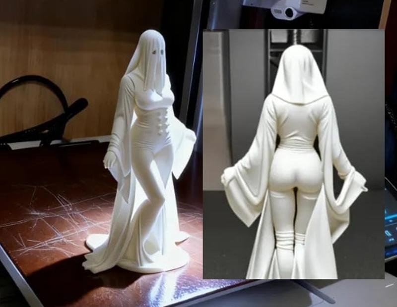 幽灵少女 3D打印模型|Ghost Girl Detailed – 3D Print Model STL
