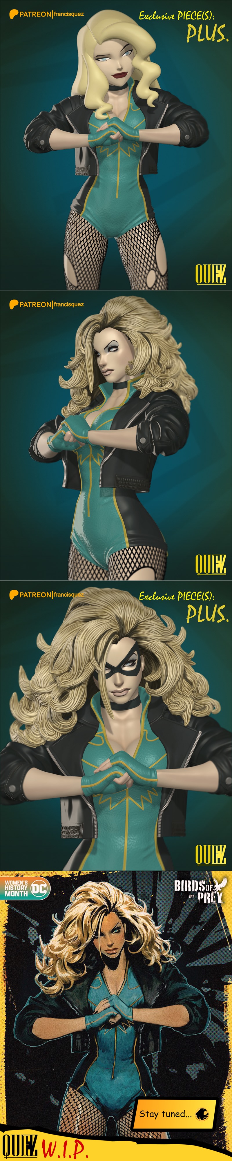 弗朗西斯·奎兹 - 黑金莺 - 3D打印模型|Francis Quez – Black Canary – 3D Print Model STL