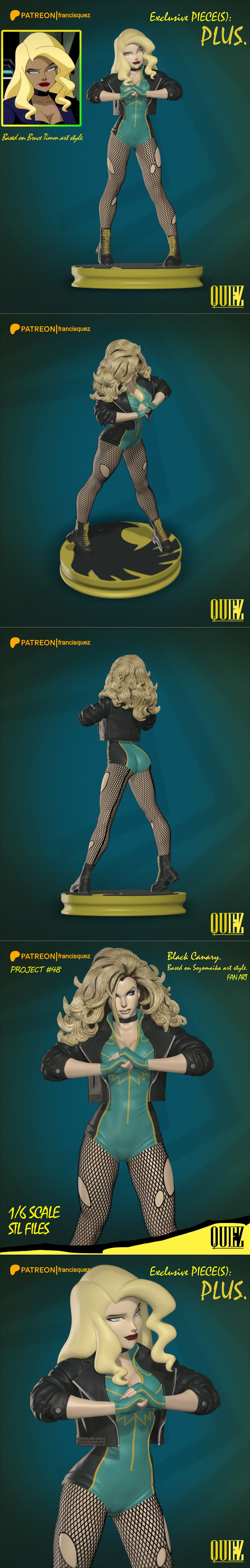 弗朗西斯·奎兹 - 黑金莺 - 3D打印模型|Francis Quez – Black Canary – 3D Print Model STL