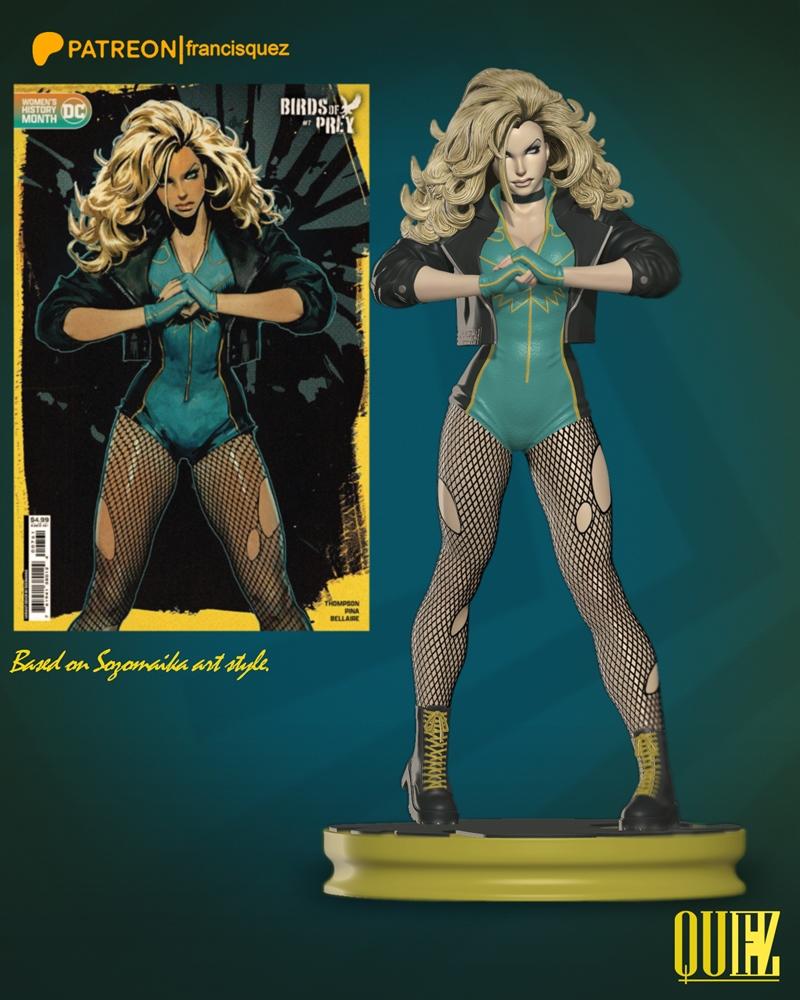 弗朗西斯·奎兹 - 黑金莺 - 3D打印模型|Francis Quez – Black Canary – 3D Print Model STL