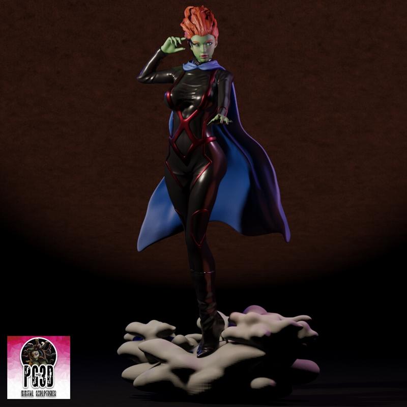PgGasta - 太空火星少女 - 3D打印模型|PgGasta – Miss Martian – 3D Print Model STL