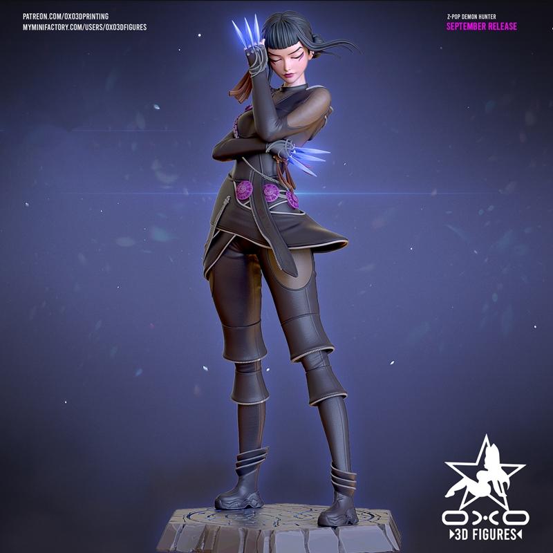 OXO3D 3D打印模型：KPOP恶魔猎人佐伊|OXO3D Figures – Zoey Kpop Demon Hunter – 3D Print Model STL