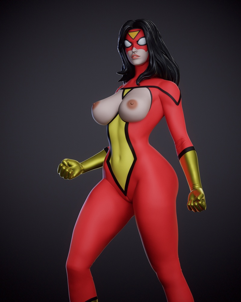 沙达洛工作室 - 蜘蛛女 - 3D打印模型|Shadaloo Studios – Spider-Woman NSFW – 3D Print Model