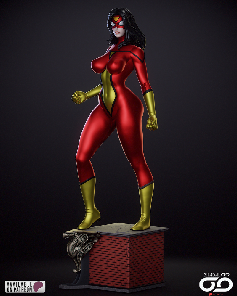 Shadaloo工作室蜘蛛女3D打印模型|Shadaloo Studios – Spider-Woman – 3D Print Model