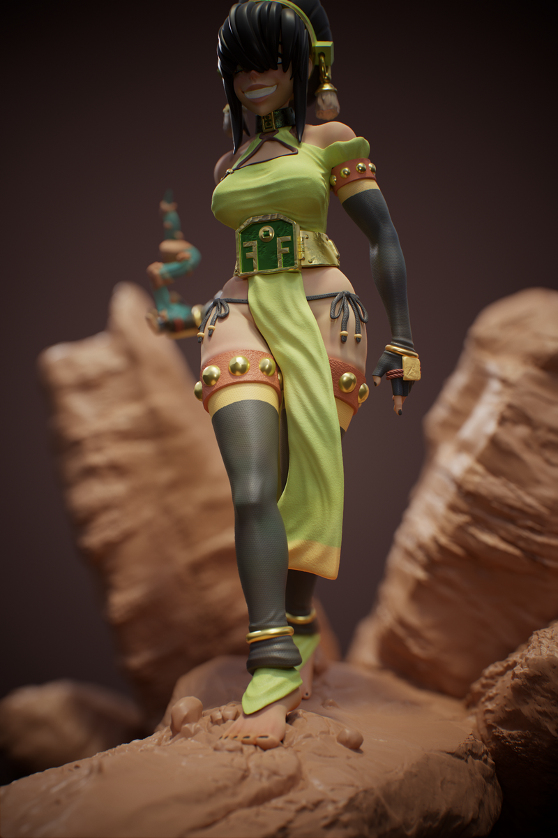 Jigglystix 3D打印模型：《哈利·波特》托菲盲侠角色造型|Jigglystix – Avatar Toph the Blind Bandit – 3D Print Model