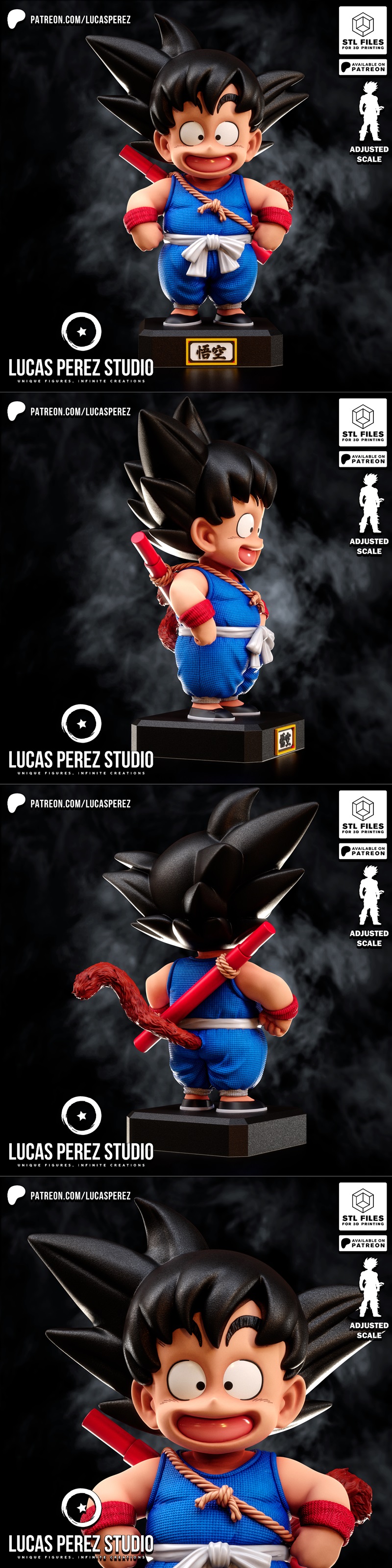 龙珠孙悟空小孩3D打印模型|Lucas Perez – Dragon Ball – Goku Kid – 3D Print Model STL