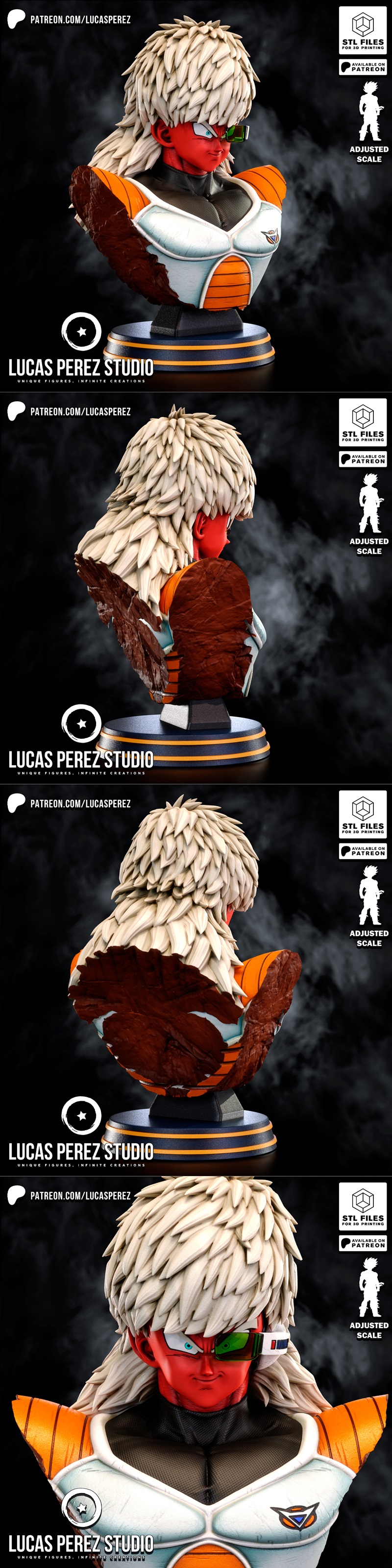 卢卡斯·佩雷斯 - 冈部伦太郎 - 3D打印模型|Lucas Perez – Dragon Ball – Jeice Bust – 3D Print Model STL