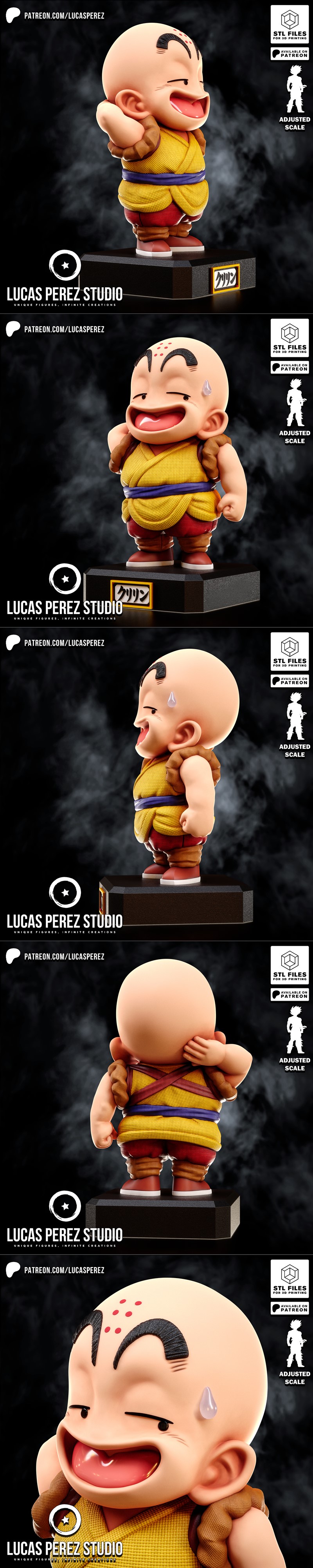 龙珠克林小孩3D打印模型|Lucas Perez – Dragon Ball – Krillin Kid – 3D Print Model STL